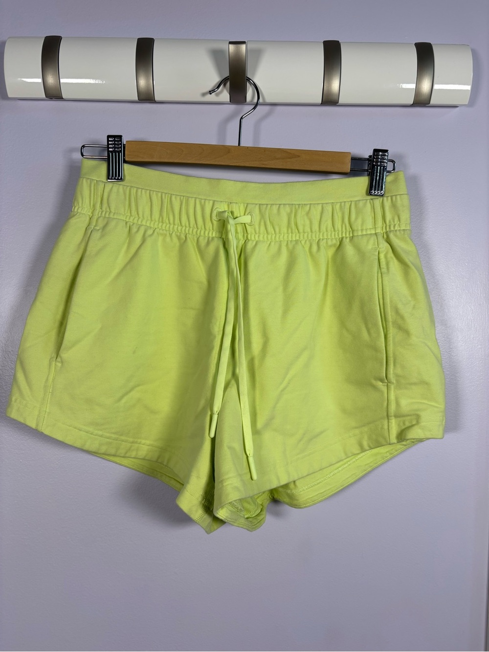 lululemon athletica Inner Glow Terry 3” High Rise Lime Athletic Shorts Size 6